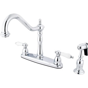 image:imageKingston Brass KB1755PLBS Heritage 8Inch Centerset Kitchen Faucet Oil Rubbed BronzePolished Chrome