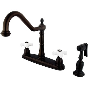 image:imageKingston Brass KB1758PXBS Heritage 8Inch Centerset Kitchen Faucet Brushed NickelOil Rubbed Bronze
