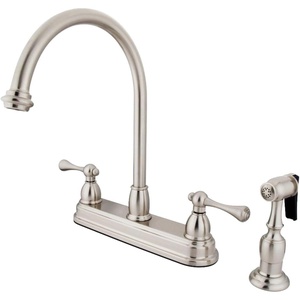 image:imageKingston Brass KB3755BLBS Vintage set Kitchen Faucet with Brass Sprayer 812Inch Oil Rubbed BronzeBrushed Nickel