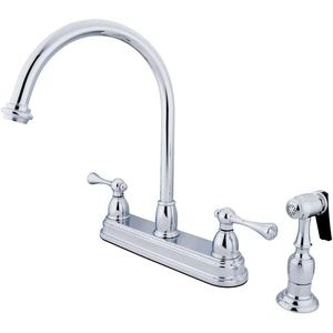 image:imageKingston Brass KB3755BLBS Vintage set Kitchen Faucet with Brass Sprayer 812Inch Oil Rubbed BronzePolished Chrome