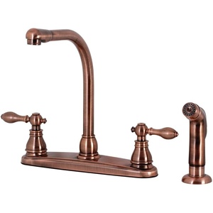 image:imageKingston Brass KB716ACLSP American Classic Centerset Kitchen Faucet with Side Sprayer Antique CopperAntique Copper