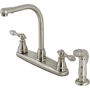 image:imageKingston Brass KB716ACLSP American Classic Centerset Kitchen Faucet with Side Sprayer Antique CopperBrushed Nickel