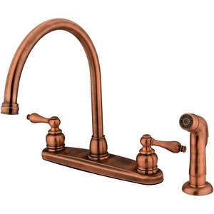 image:imageKingston Brass KB726ALSP Vintage 8 Centerset Kitchen Faucet with Sprayer Antique CopperAntique Copper