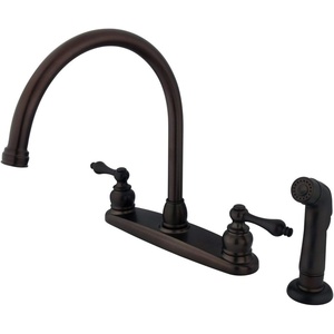 image:imageKingston Brass KB726ALSP Vintage 8 Centerset Kitchen Faucet with Sprayer Antique CopperOil Rubbed Bronze
