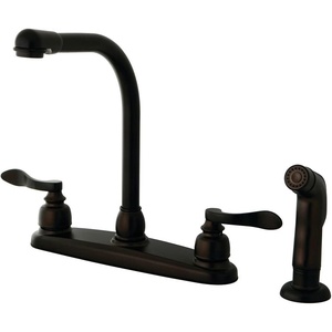 image:imageKingston Brass KB8758NFLSP NuWave French 8 High Arch Kitchen Faucet with Sprayer Brushed NickelOil Rubbed Bronze