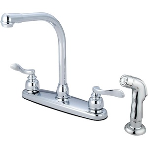 image:imageKingston Brass KB8758NFLSP NuWave French 8 High Arch Kitchen Faucet with Sprayer Brushed NickelPolished Chrome