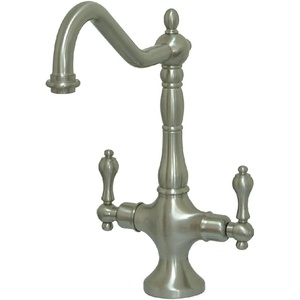 image:imageKingston Brass KS1775ALLS Heritage Single Hole Two Handle Kitchen Faucet Oil Rubbed Bronze  OilRubbed Bronze 13 x 825 x 25Brushed Nickel