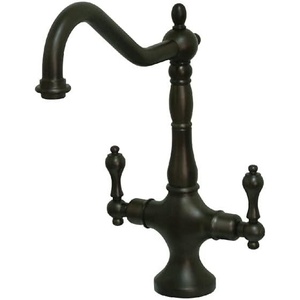 image:imageKingston Brass KS1775ALLS Heritage Single Hole Two Handle Kitchen Faucet Oil Rubbed Bronze  OilRubbed Bronze 13 x 825 x 25Oil Rubbed Bronze