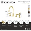 image:imageKingston Brass GS2798GLBS Georgian Widespread Two Handle Kitchen Faucet with Matching Brass Sprayer 814Inch in Spout Reach Brushed NickelPolished Brass