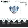 image:imageKingston Brass K111 Stainless Steel Kitchen Sink Strainer with Die Cast Nut 4716Inch Diameter Brushed Nickel