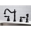 image:imageKingston Brass KB1790ALBS 8Inch Widespread Kitchen Faucet with Brass Sprayer Matte BlackMatte Black