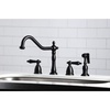 image:imageKingston Brass KB1790ALBS 8Inch Widespread Kitchen Faucet with Brass Sprayer Matte BlackMatte Black