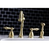 image:imageKingston Brass KB1790ALBS 8Inch Widespread Kitchen Faucet with Brass Sprayer Matte BlackPolished Nickel