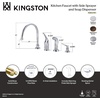 image:imageKingston Brass KB828K8 Chatham single Lever Handle Kitchen Faucet with Sprayer amp Soap Dispenser Brushed Nickel 9 Spout ReachBrushed Nickel