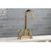 image:imageKingston Brass KB849ZXAC Millennium TwoHandle 2Hole Deck Mount Bar Faucet in Antique CopperAntique Brass