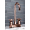 image:imageKingston Brass KB849ZXAC Millennium TwoHandle 2Hole Deck Mount Bar Faucet in Antique CopperAntique Copper