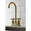 image:imageKingston Brass KB849ZXAC Millennium TwoHandle 2Hole Deck Mount Bar Faucet in Antique CopperBrushed Brass