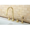 image:imageKingston Brass KS2792ZLBS Widespread Kitchen Faucet Polished BrassOil Rubbed Bronze