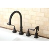 image:imageKingston Brass KS2792ZLBS Widespread Kitchen Faucet Polished BrassOil Rubbed Bronze