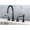 image:imageKingston Brass KS2792ZLBS Widespread Kitchen Faucet Polished BrassOil Rubbed Bronze
