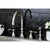 image:imageKingston Brass KS2795BLBS Governor DoubleHandle Widespread Kitchen Faucet with Brass Sprayer Oil Rubbed BronzeBrushed Nickel
