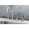 image:imageKingston Brass KS2795BLBS Governor DoubleHandle Widespread Kitchen Faucet with Brass Sprayer Oil Rubbed BronzeBrushed Nickel