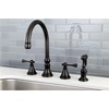 image:imageKingston Brass KS2795BLBS Governor DoubleHandle Widespread Kitchen Faucet with Brass Sprayer Oil Rubbed BronzeOil Rubbed Bronze