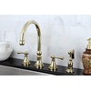 image:imageKingston Brass KS2795BLBS Governor DoubleHandle Widespread Kitchen Faucet with Brass Sprayer Oil Rubbed BronzePolished Brass