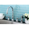 image:imageKingston Brass KS2795BLBS Governor DoubleHandle Widespread Kitchen Faucet with Brass Sprayer Oil Rubbed BronzePolished Chrome