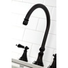 image:imageKingston Brass KS2795PKLBS Duchess Widespread Kitchen Faucet with Brass Sprayer Oil Rubbed BronzeOil Rubbed Bronze