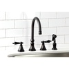 image:imageKingston Brass KS2795PKLBS Duchess Widespread Kitchen Faucet with Brass Sprayer Oil Rubbed BronzeOil Rubbed Bronze