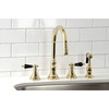 image:imageKingston Brass KS2795PKLBS Duchess Widespread Kitchen Faucet with Brass Sprayer Oil Rubbed BronzePolished Brass