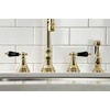 image:imageKingston Brass KS2795PKLBS Duchess Widespread Kitchen Faucet with Brass Sprayer Oil Rubbed BronzePolished Brass