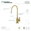 image:imageKingston Brass KS5193BAL Heirloom SingleHandle Water Filtration Faucet Antique BrassBrushed Brass