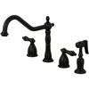image:imageKingston Brass KB1790ALBS 8Inch Widespread Kitchen Faucet with Brass Sprayer Matte BlackMatte Black