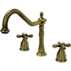 image:imageKingston Brass KB1791AXLS Heritage 8Inch Centerset Kitchen Faucet Polished ChromeAntique Brass
