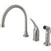 image:imageKingston Brass KB821 Chatham Single Lever Handle Kitchen Faucet with Sprayer without Soap Dispenser 9Inch Polished ChromeBrushed Nickel