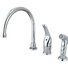 image:imageKingston Brass KB821 Chatham Single Lever Handle Kitchen Faucet with Sprayer without Soap Dispenser 9Inch Polished ChromePolished Chrome