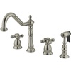 image:imageKingston Brass KS1791AXBS Widespread Kitchen Faucet Polished ChromeBrushed Nickel