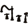 image:imageKingston Brass KS1791AXBS Widespread Kitchen Faucet Polished ChromeOil Rubbed Bronze