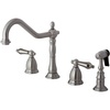 image:imageKingston Brass KS1798ALBS Widespread Kitchen Faucet Brushed NickelBrushed Nickel