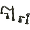 image:imageKingston Brass KS1798ALBS Widespread Kitchen Faucet Brushed NickelOil Rubbed Bronze
