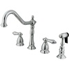 image:imageKingston Brass KS1798ALBS Widespread Kitchen Faucet Brushed NickelPolished Chrome
