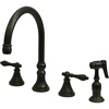 image:imageKingston Brass KS2791ALBS Widespread Kitchen Faucet Polished ChromeOil Rubbed Bronze