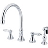 image:imageKingston Brass KS2791ALBS Widespread Kitchen Faucet Polished ChromePolished Chrome
