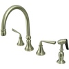 image:imageKingston Brass KS2792ZLBS Widespread Kitchen Faucet Polished BrassBrushed Nickel