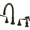 image:imageKingston Brass KS2792ZLBS Widespread Kitchen Faucet Polished BrassOil Rubbed Bronze