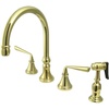 image:imageKingston Brass KS2792ZLBS Widespread Kitchen Faucet Polished BrassPolished Brass