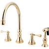 image:imageKingston Brass KS2795BLBS Governor DoubleHandle Widespread Kitchen Faucet with Brass Sprayer Oil Rubbed BronzePolished Brass