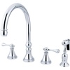image:imageKingston Brass KS2795BLBS Governor DoubleHandle Widespread Kitchen Faucet with Brass Sprayer Oil Rubbed BronzePolished Chrome